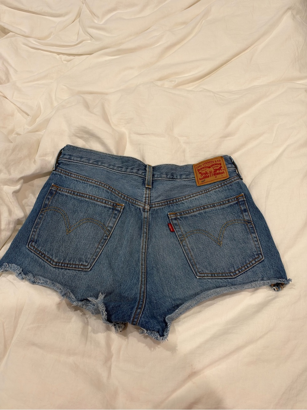 Levi's Blue Women's High-Rise Cutoff Denim Shorts size 30